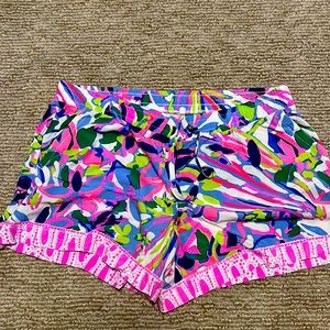 Lily Pulitzer drawstring rayon shorts size L NWOT